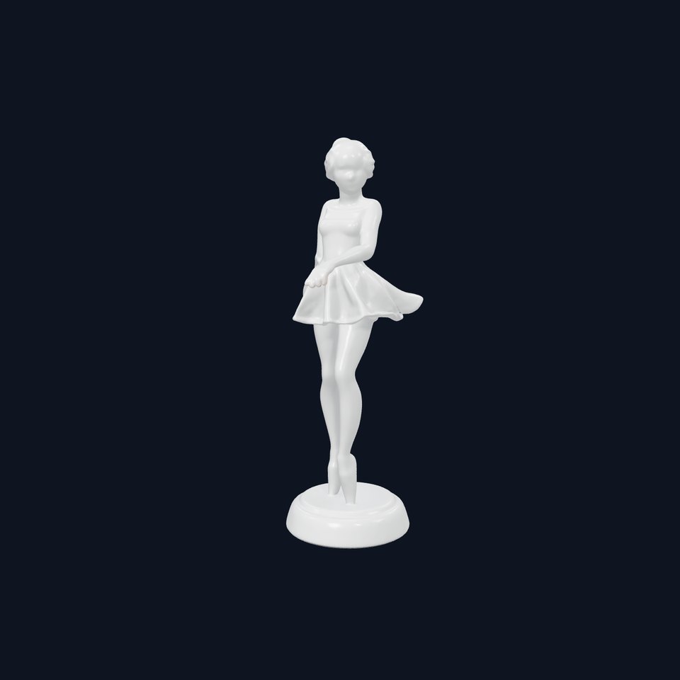 Elegant Ballerina Statue model pack